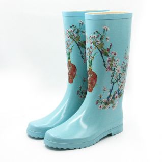 Custom copyright print fashion wellies for ladies