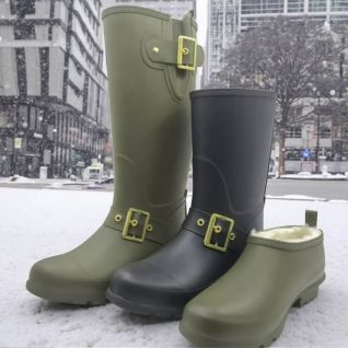 OEM rubber fur lined wellies supplier